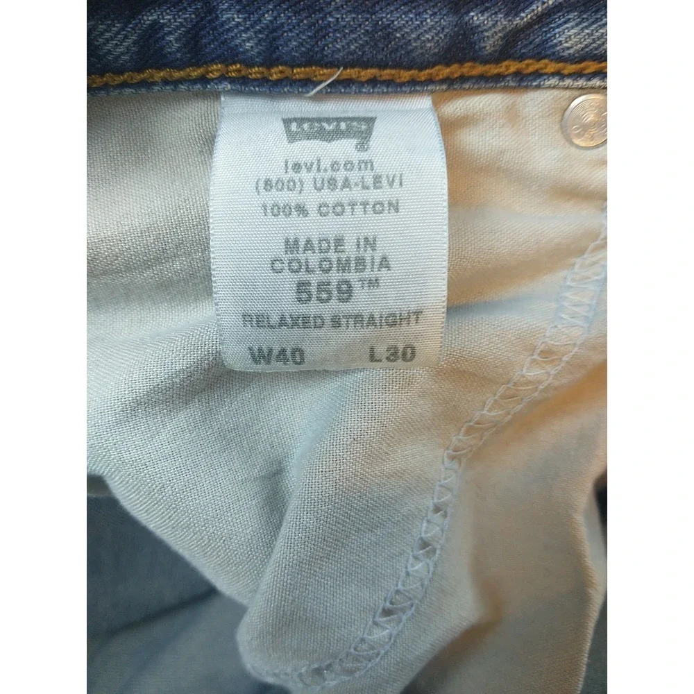 Levis 559 Relaxed Straight Jeans Mens 38x29 Blue Medium Wash Denim 100% Cotton